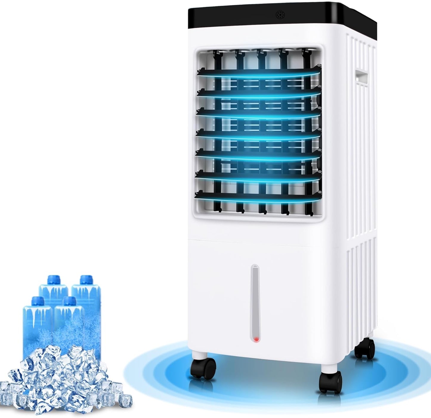 Portable Evaporative Air Cooler & Humidifier Fan, Energy Efficient Swamp Cooler with Remote, 3 Speeds, Timer - Indoor/Outdoor Cooling for Home, Room, Office, Low Energy AC Alternative