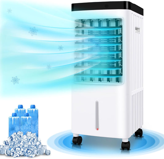 JOZERMADE Evaporative Air Cooler,3-IN-1 Portable Air Conditioners Remote Control, 70° Oscillation Energy Efficient Air Cooler for Room Bedroom Home Indoor