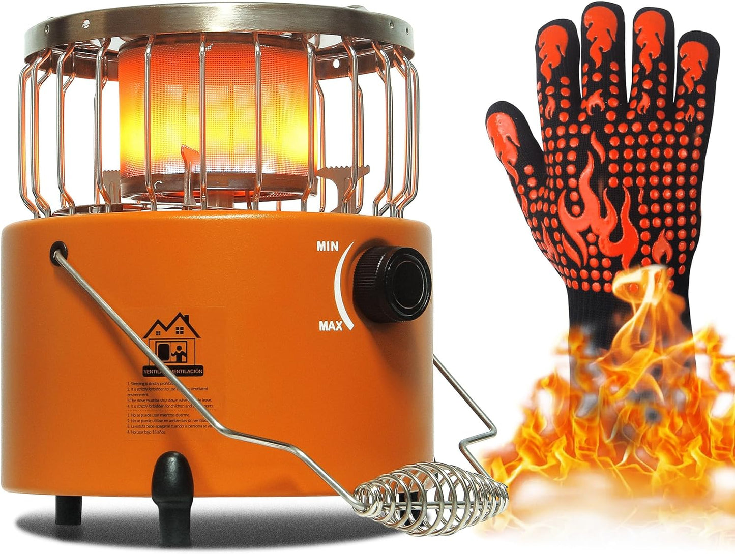 2 in 1 Portable Heater & Stove Pro with Fireproof Gloves