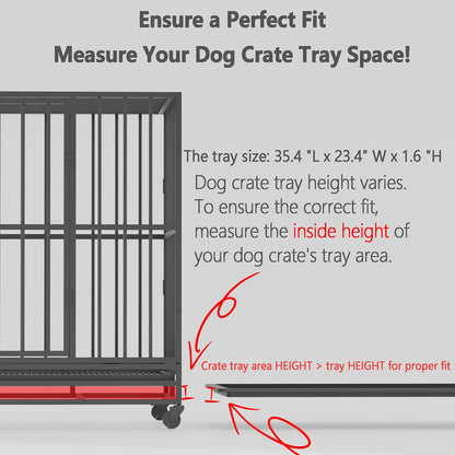 JOZERMADE Dog Crate Tray 35" - ChewProof Replacement Pan, Easy to Clean, Easy to Assemble,Ideal for Potty Training - Perfect for Pet Crates & Kennels