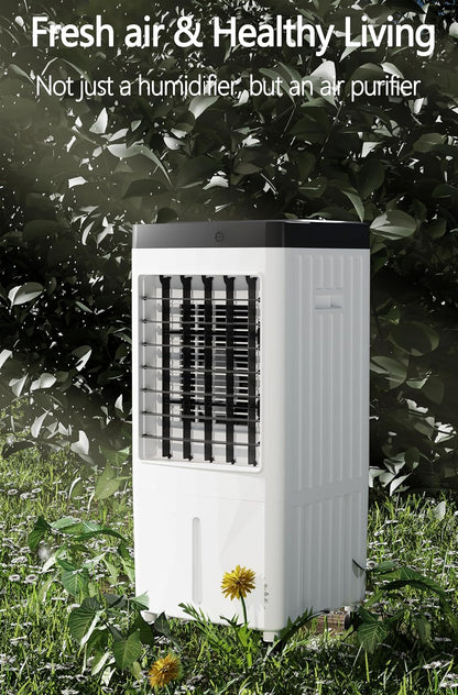 JOZERMADE Evaporative Air Cooler,3-IN-1 Portable Air Conditioners Remote Control, 80° Oscillation Energy Efficient Air Cooler for Room Bedroom Home Indoor